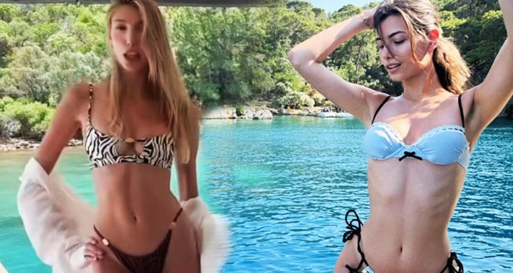 Şevval Şahin ve Buse İskenderoğlu tatilin keyfini iş insanının yatında çıkarıyor