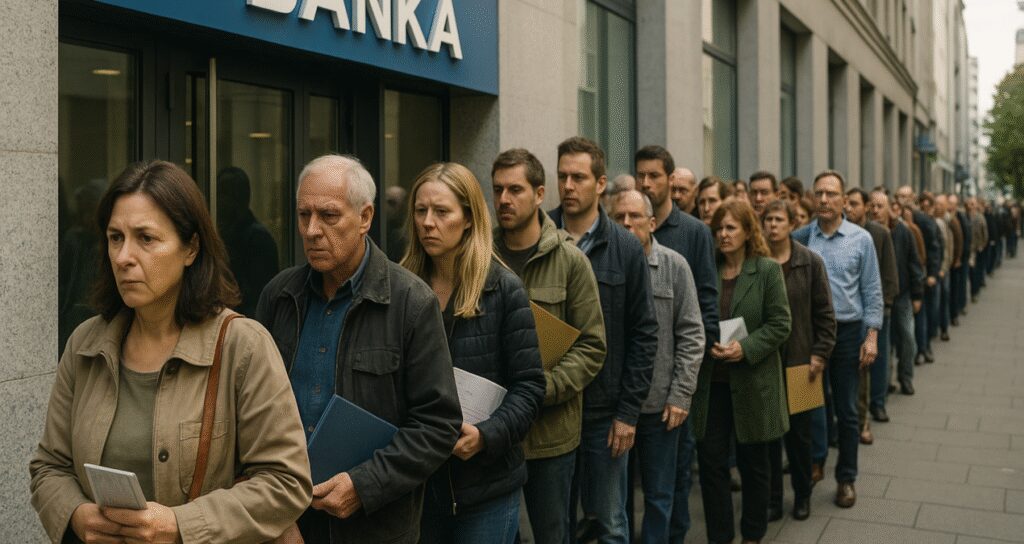 Mevduatta parası olan bankaların önünde sıraya girdi