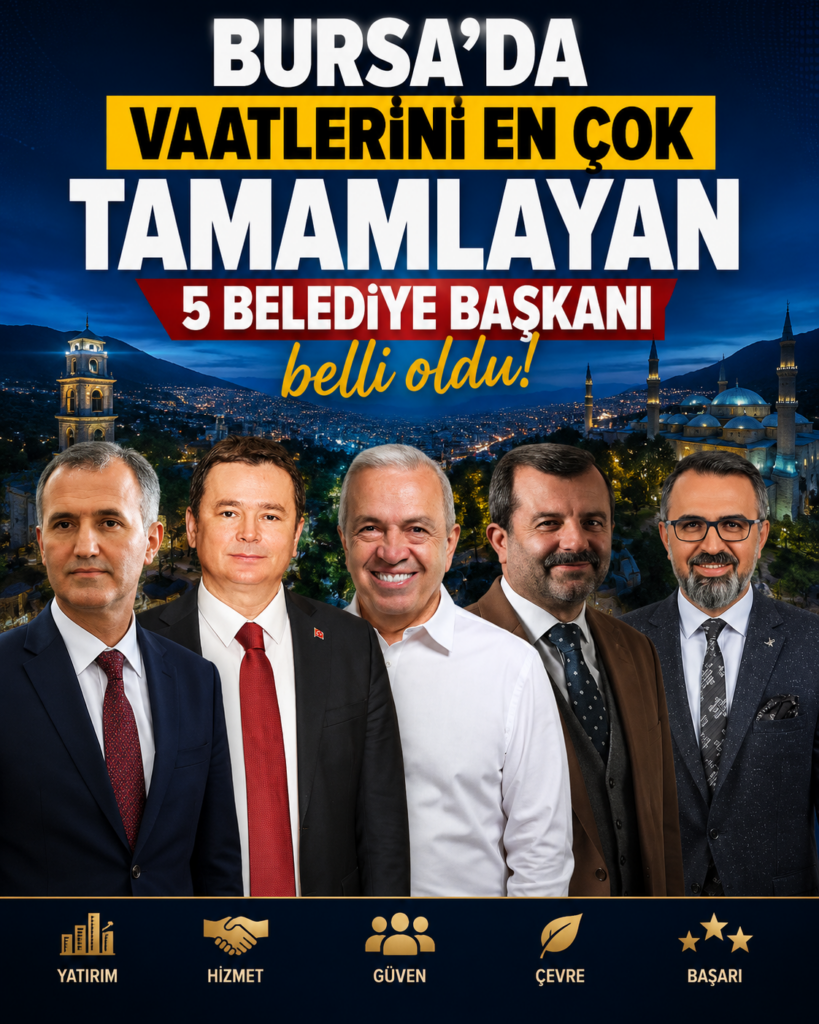 Bursa’da vaatlerini en çok tamamlayan 5 belediye başkanı belli oldu