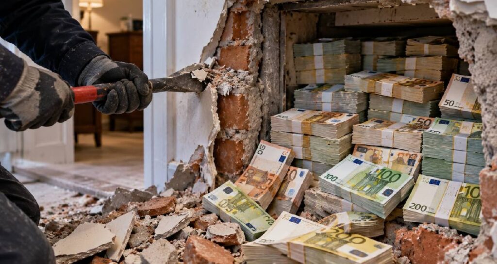 Parasını bankaya değil duvarlara sakladı: Evinden servet çıktı